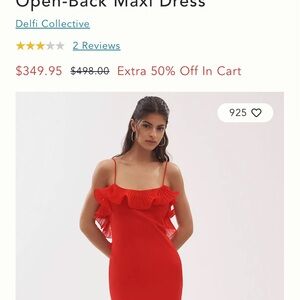 ISO: Delfi Collective Delina Ruffled Open-Back Maxi Dress size Medium